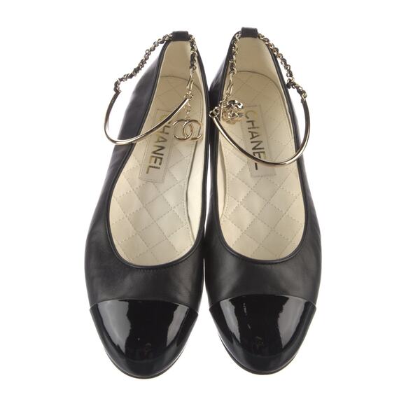 Chanel 2022 Interlocking CC Logo Ballet Flats - 38.5 - Picture 3 of 6